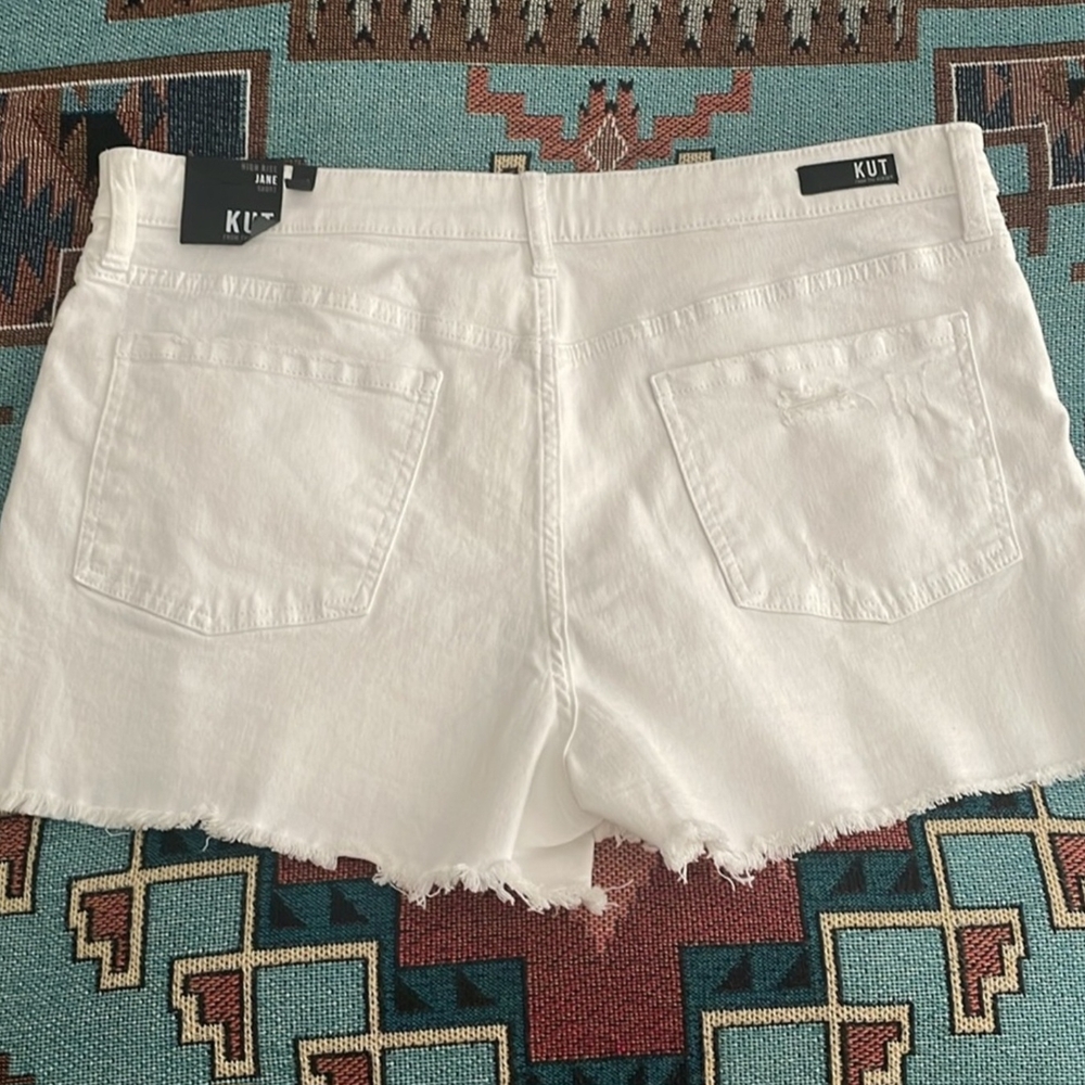 Kut from the Kloth White Jean Shorts Distressed Style - Picture 3 of 3